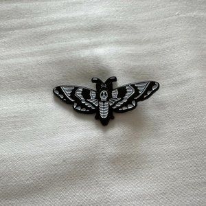 Death moth enamel pin | spooky goth horror